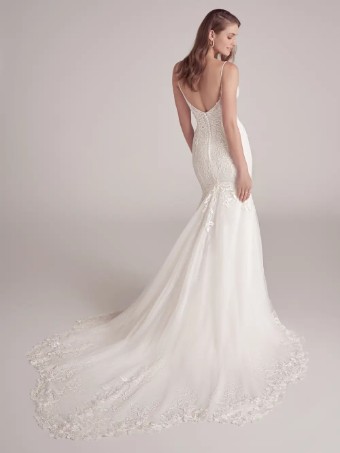 Maggie Sottero Style #Penelope - Plunging unlined bodice, Chantilly lace & sparkle tulle 1 #3 thumbnail